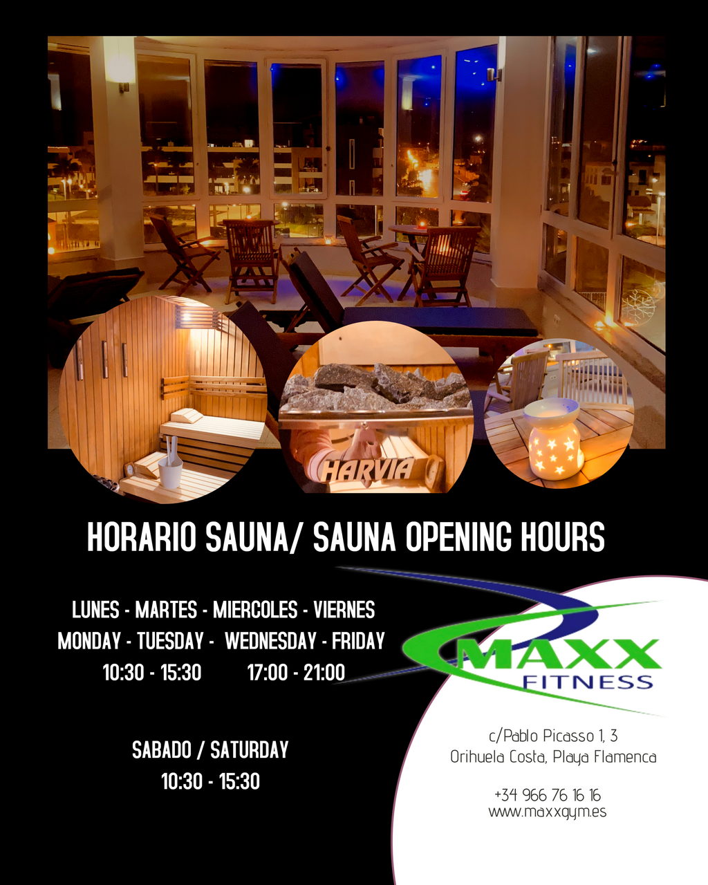 Sauna Offers/Timetable Maxx Gym